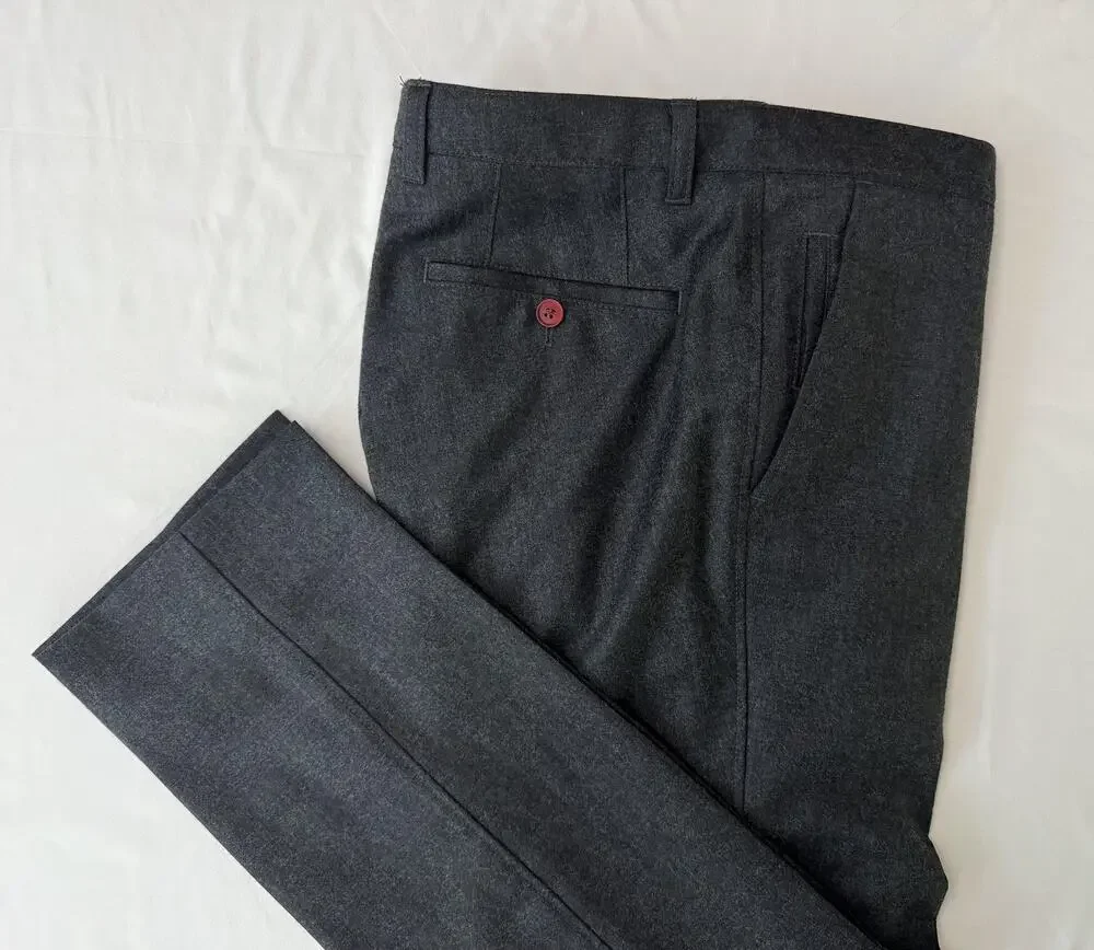 Hugo Boss Charcoal 100% Wool Pants Mens 34x29 Gray Dress Slacks Extra Slim